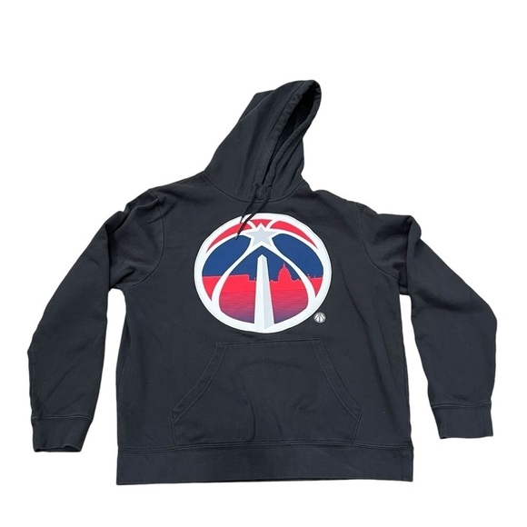 Washington Wizards Majestic Black Hoodie Sweatshirt Size Large - Picture 1 of 5
